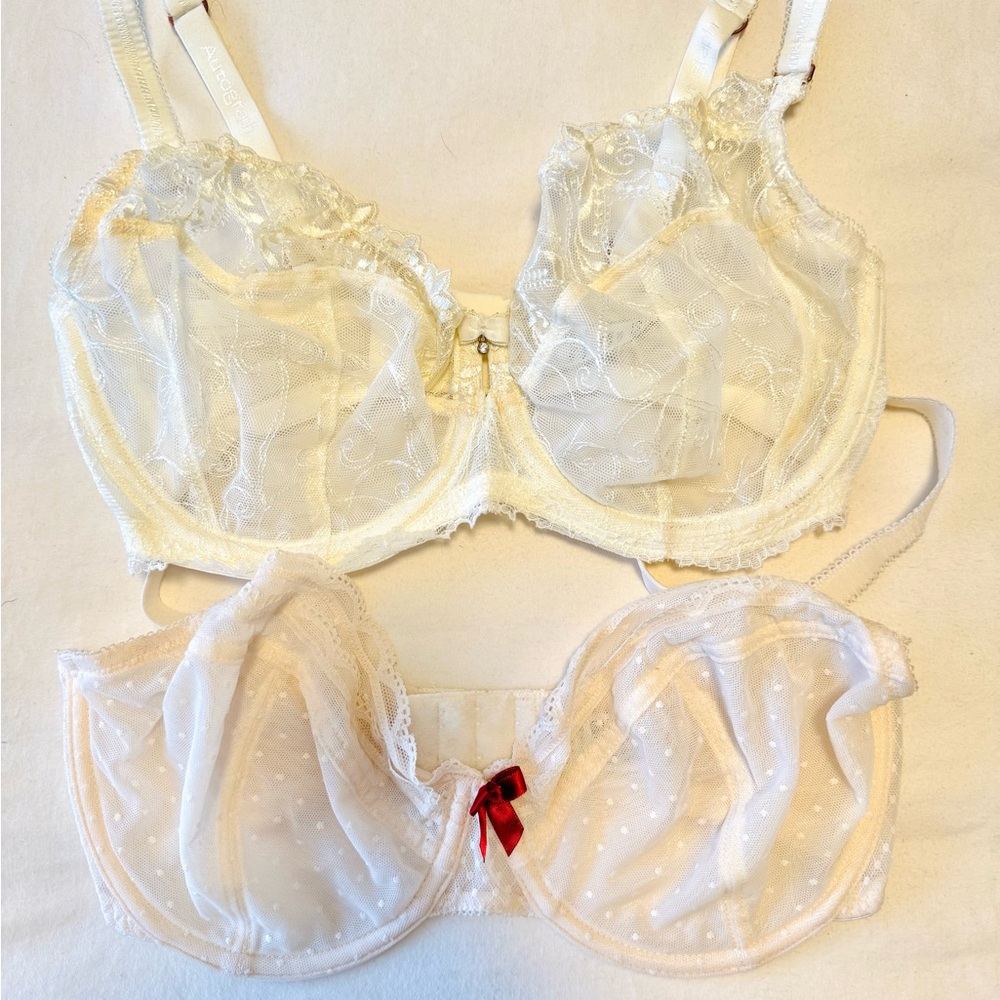 NEW Autograph Sheer White / Cream Bridal Lace Underwired Bras - 32DD